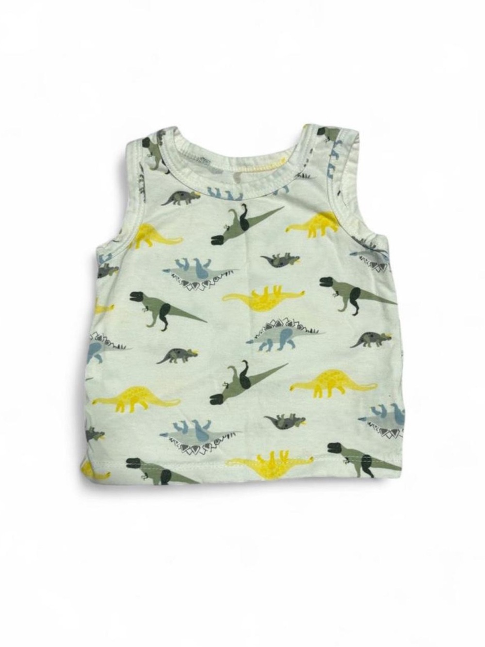 Chickpea Baby Boy Dinosaur White Tank Top